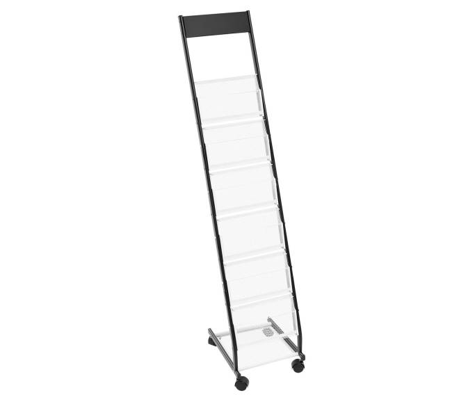 Brošiūrų stovas su ratais, 6 lentynos10