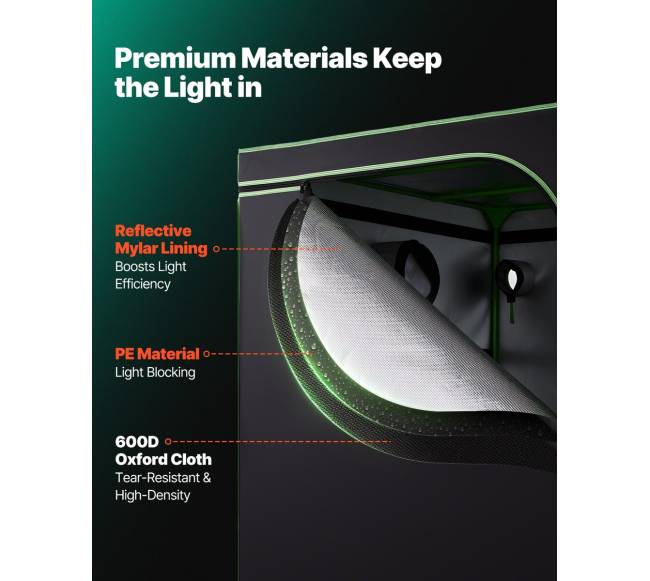 Patalpų auginimo palapinė 150x150x200 cm2