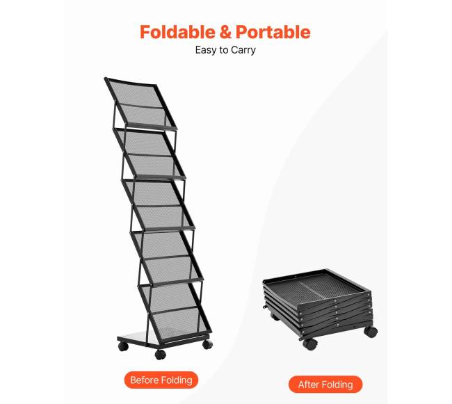 Sulankstomas brošiūrų laikiklis su ratukais4