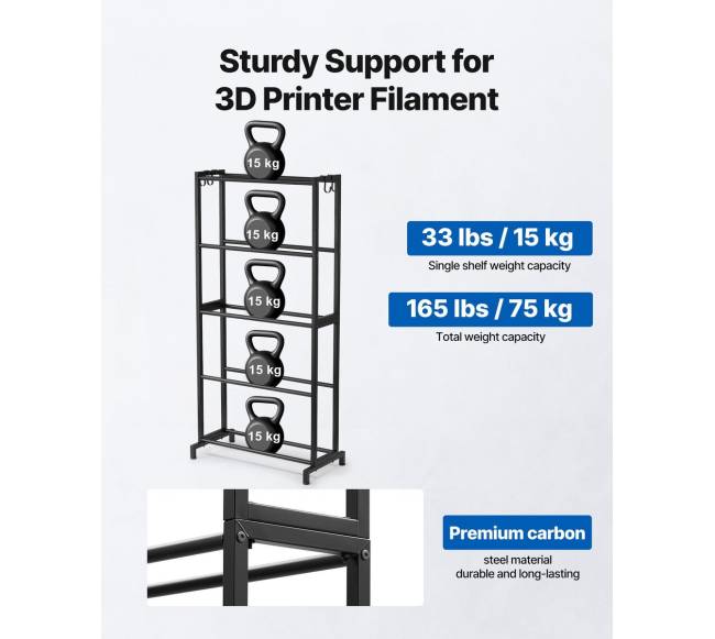 3D spausdintuvo siūlų laikymo lentyna, 5 aukštų1