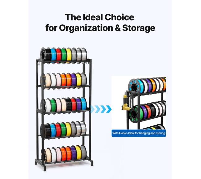 3D spausdintuvo siūlų laikymo lentyna, 5 aukštų5