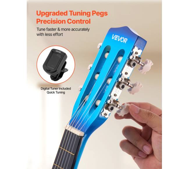 Klasikinė gitara su priedais, 780 mm, mėlyna1