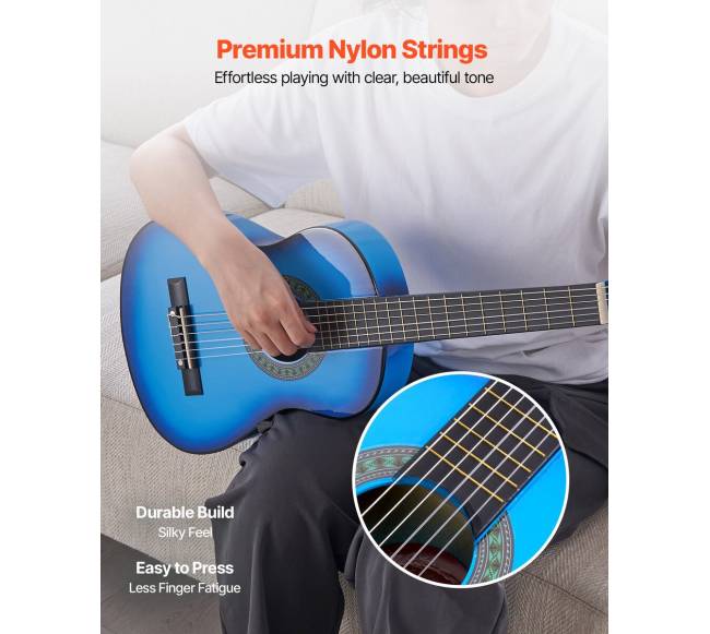 Klasikinė gitara su priedais, 780 mm, mėlyna2