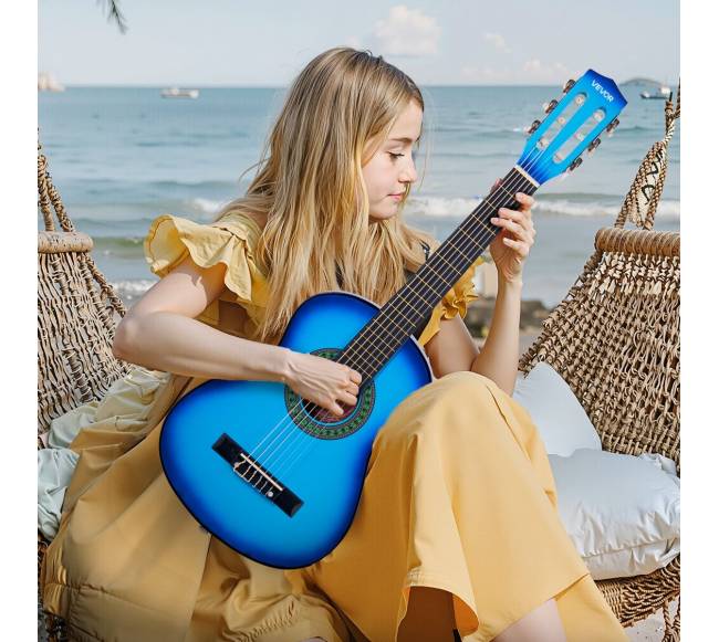 Klasikinė gitara su priedais, 780 mm, mėlyna7