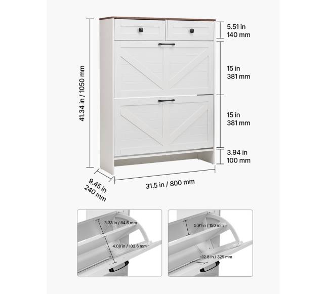 Batų spintelė su 2 atveriamais stalčiais6