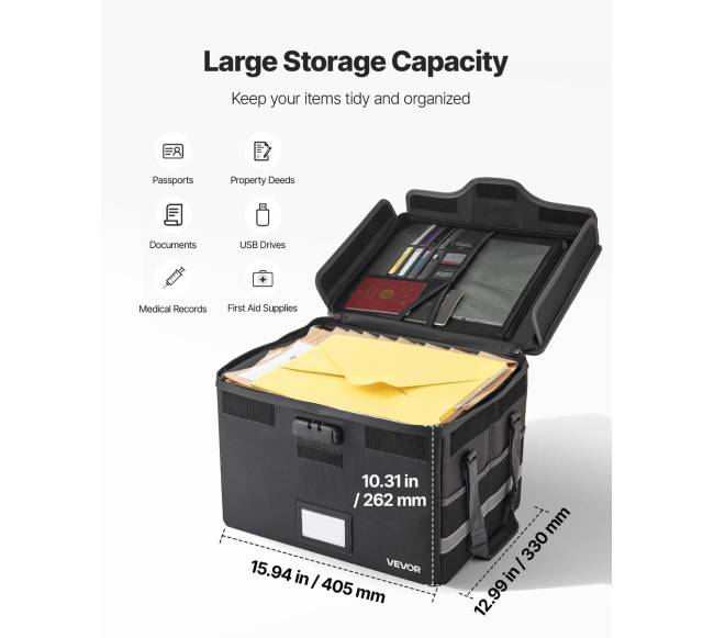 Ugniai atspari dokumentų dėžė su užraktu2