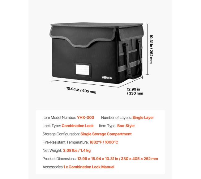Ugniai atspari dokumentų dėžė su užraktu6
