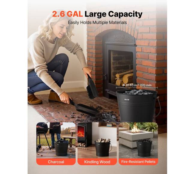 Pelenų kibiras su dangčiu ir komplektu3