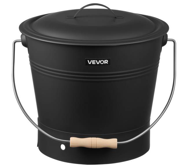 Pelenų kibiras su dangčiu ir komplektu8