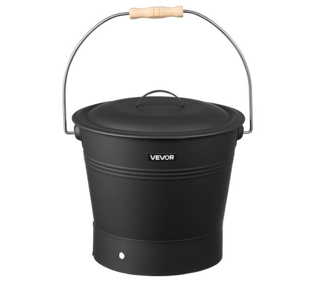 Pelenų kibiras su dangčiu ir komplektu10