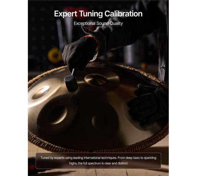 Plieno rankų būgnas, 56 cm, 9 natų4