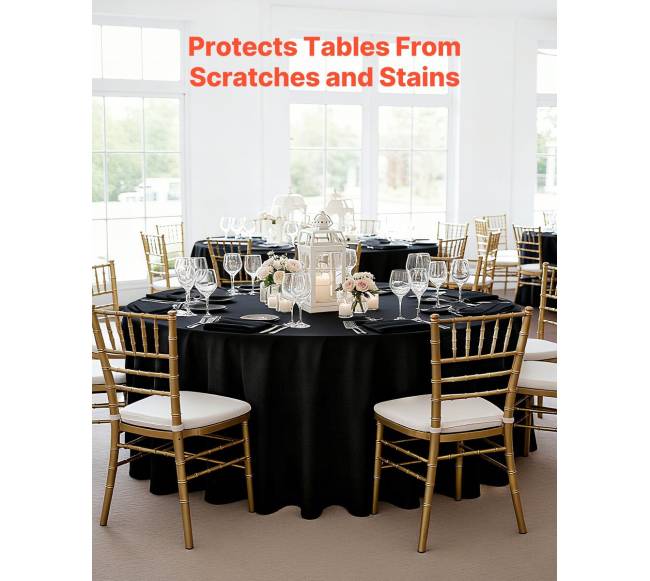 Juodi apvalūs staltiesės 120 cm1