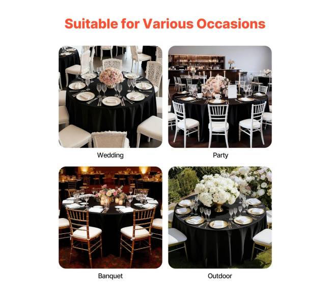 Juodi apvalūs staltiesės 120 cm6