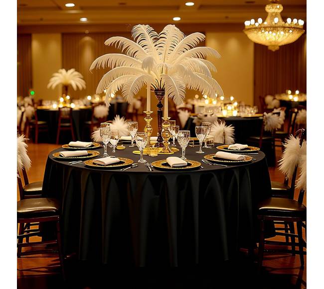 Juodi apvalūs staltiesės 120 cm7