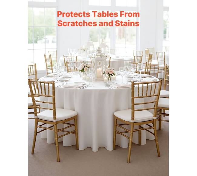 Apvalūs balti staltiesių komplektai 10 vnt1