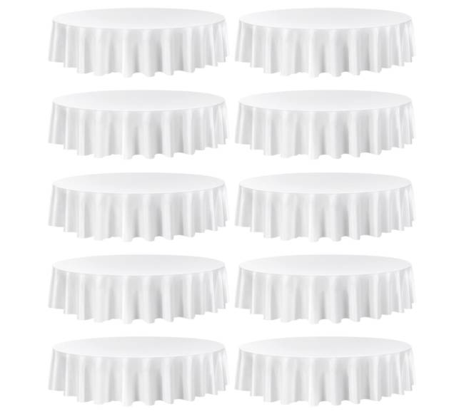 Apvalūs balti staltiesių komplektai 10 vnt8