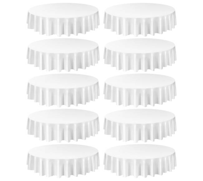 Apvalūs balti staltiesių komplektai 10 vnt10