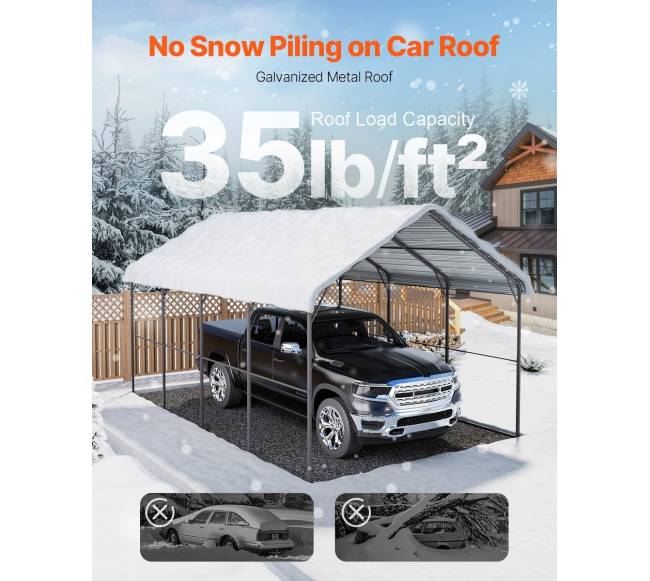 Metalinė automobilių pastogė 3,6 x 6 m3