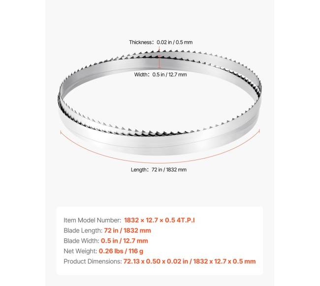 Juostinis pjūklas, 1832 mm, 4 dantys, SK5 plienas6