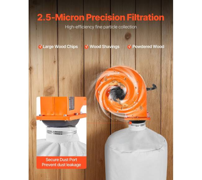 Sieninis dulkių surinktuvas medienos darbams 1 AG2