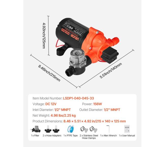 12V RV vandens siurblys6