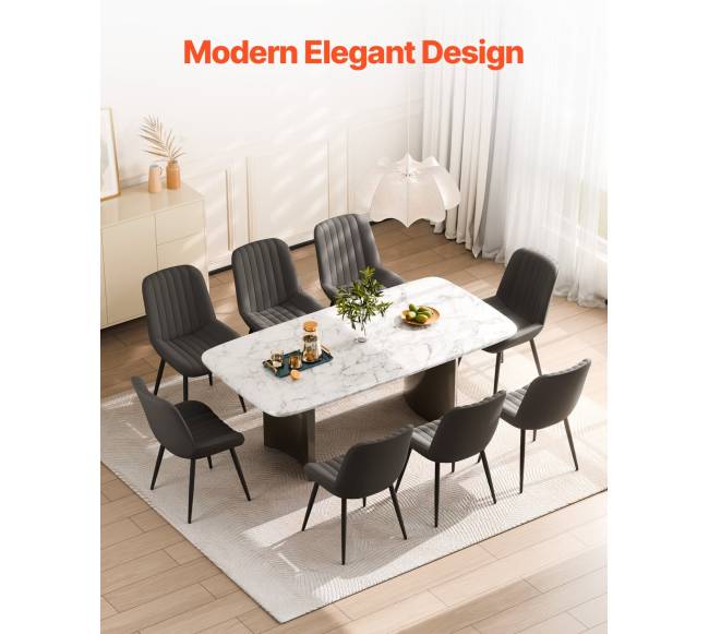 Valgomojo akcentinės kėdės, 8 vienetai, juodos5