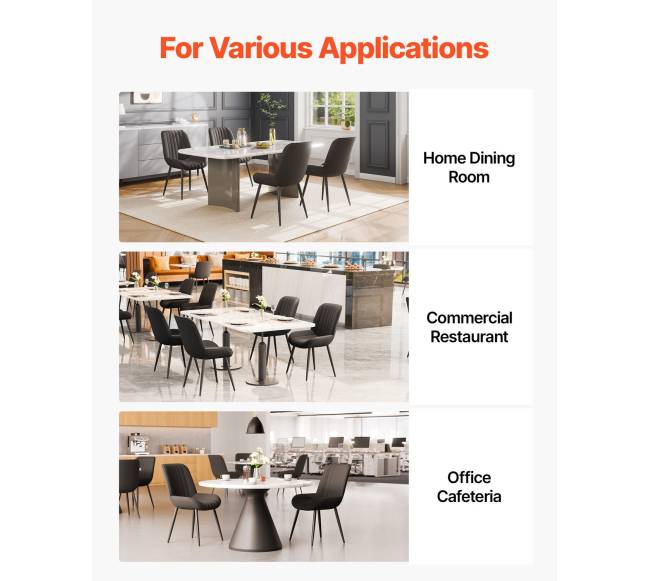 Valgomojo akcentinės kėdės, 8 vienetai, juodos6