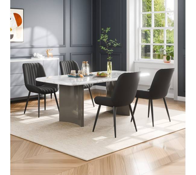 Valgomojo akcentinės kėdės, 8 vienetai, juodos7