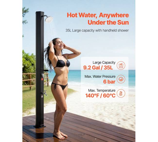 35 l saulės šildomas lauko dušas, juodas1