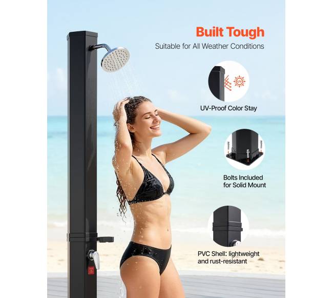 35 l saulės šildomas lauko dušas, juodas4