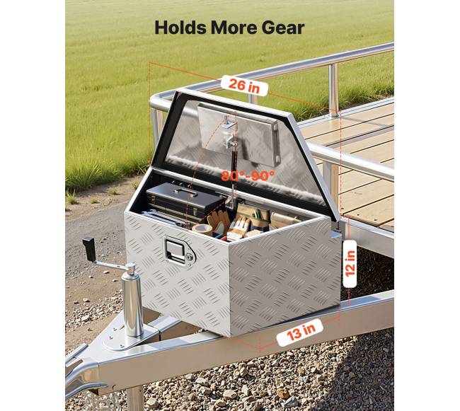 Aliumininė priekabos įrankių dėžė su užraktu1