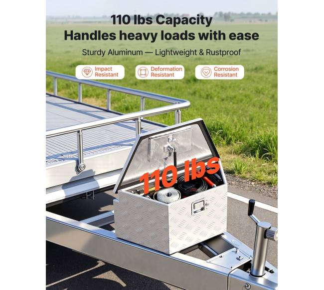 Aliumininė priekabos įrankių dėžė su užraktu2