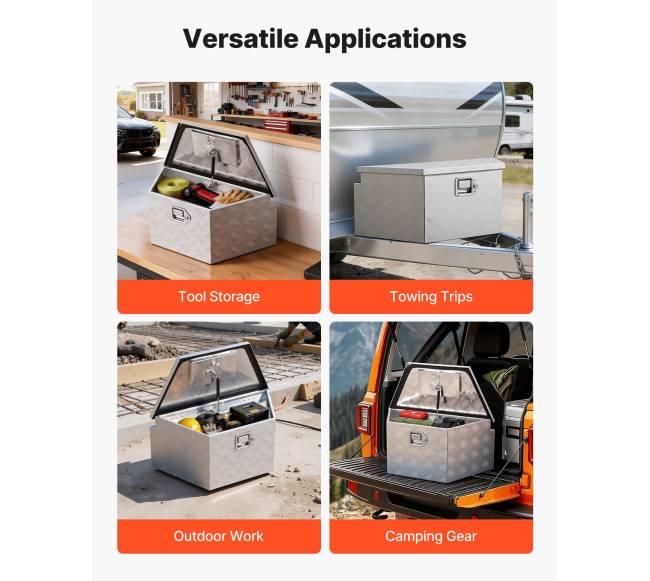 Aliumininė priekabos įrankių dėžė su užraktu5