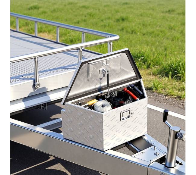 Aliumininė priekabos įrankių dėžė su užraktu7