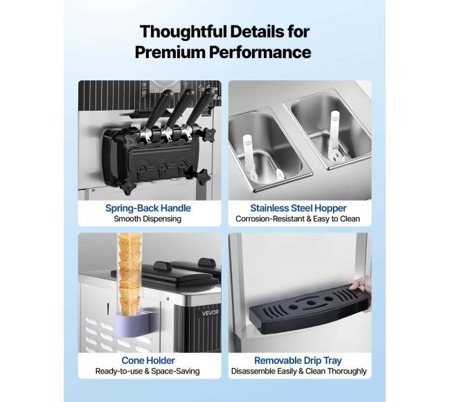 Komercinė ledų gaminimo mašina, 3 skonių5