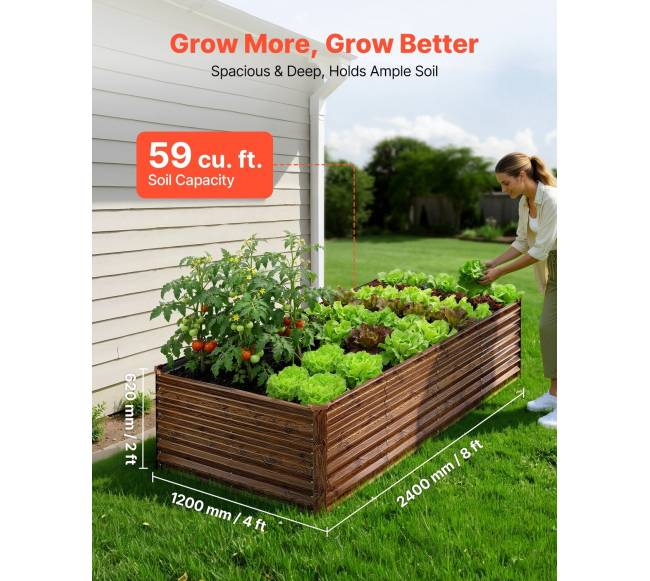 Cinkuota pakelta daržo lysvė 240 x 120 x 62 cm1