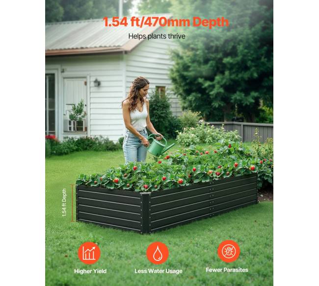 Metalinė pakelta sodo lysvė, 2.0 x 1.0 x 0.5 m1