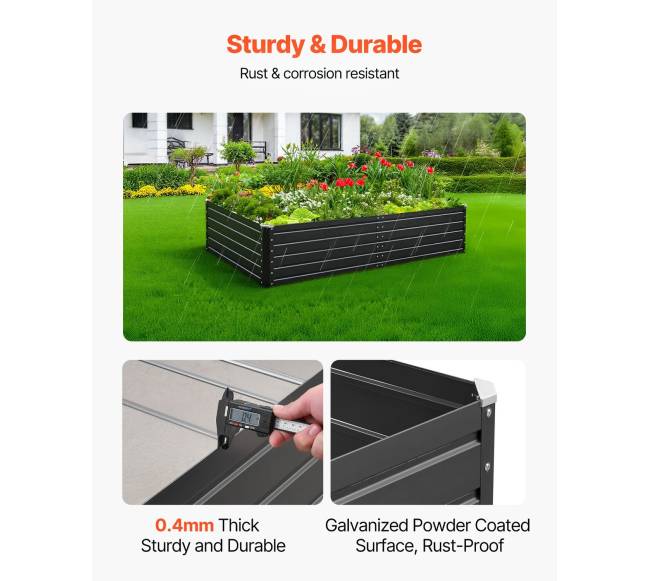 Metalinė pakelta sodo lysvė, 2.0 x 1.0 x 0.5 m2