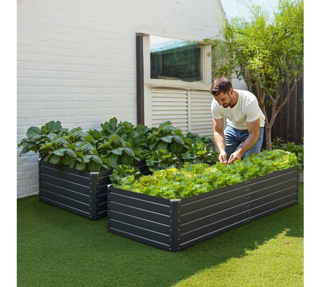 Metalinė pakelta sodo lysvė, 2.0 x 1.0 x 0.5 m7