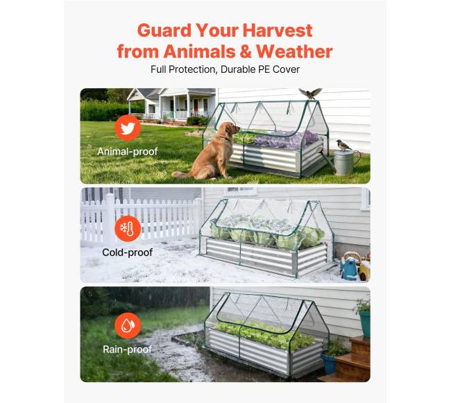 Stačiakampė paaukštinta lysvė su dangčiu, sidabrinė2