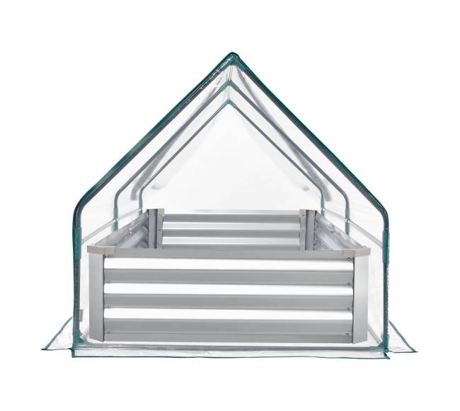 Stačiakampė paaukštinta lysvė su dangčiu, sidabrinė10