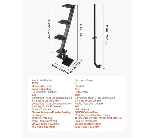 Laiptai valtims su tvirtinimu ir rankena6