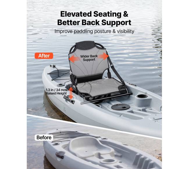 Sulankstoma baidarės kėdė, reguliuojama atlošimo kampo ir diržų1