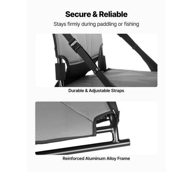 Sulankstoma baidarės kėdė, reguliuojama atlošimo kampo ir diržų4