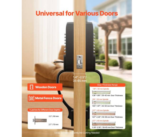 Mechaninė be rakto durų spyna įėjimui2