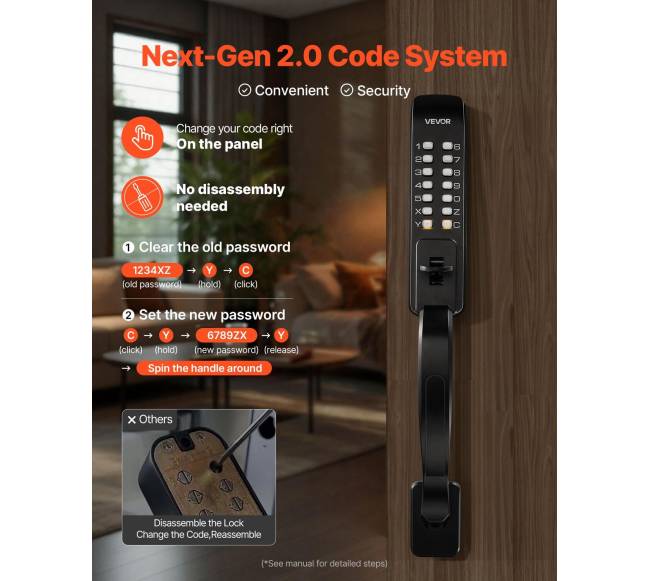 Mechaninė be rakto durų spyna įėjimui3