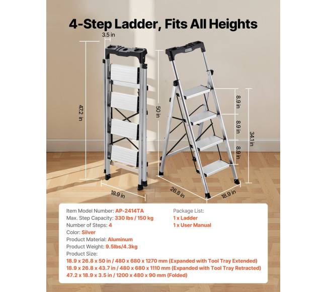 4 laiptų aliumininės kopėčios1