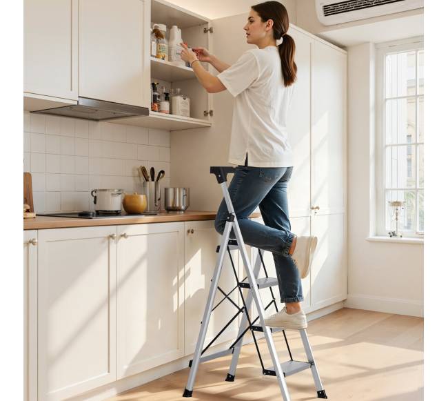 4 laiptų aliumininės kopėčios7