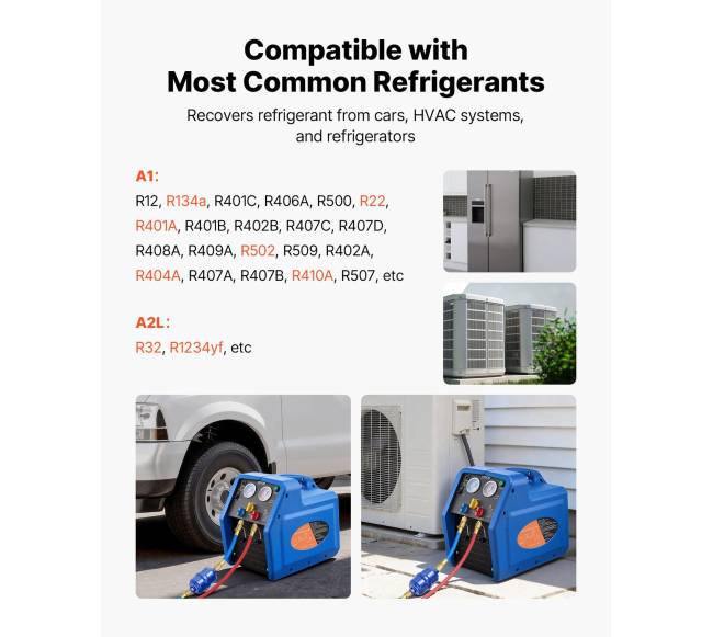 Nešiojamas šaldymo agento atgavimo įrenginys, 1 AG1