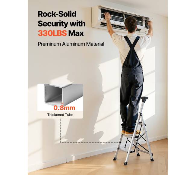 3 pakopų sulankstomos kopėčios su plačiais pedalais3